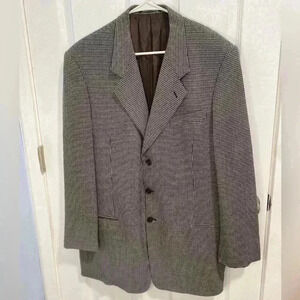 GIORGIO ARMANI Men's Pure Virgin Wool Plaid Sport Blazer Gray Size 44L